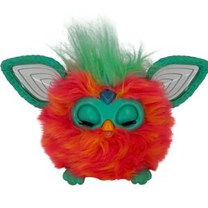 Furby Toy Interactive Vibrant Orange Pink Green Fur Plush Electronic Pet Working